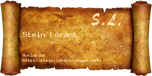 Stein Lóránt névjegykártya